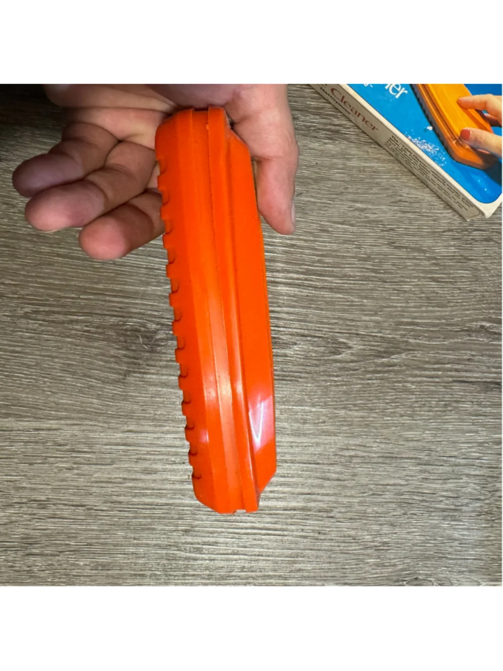 Vintage 80s Nettoyeuse Table Cleaner Crumb Sweeper One Size Orange Blue